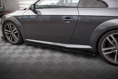 Seitenschweller Ansatz (Paar) passend für Audi TT S-Line 8S schwarz Hochglanz
