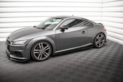 Seitenschweller Ansatz (Paar) passend für Audi TT S-Line 8S schwarz Hochglanz