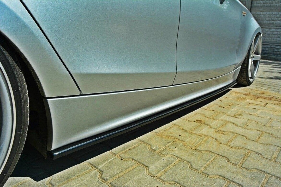 Seitenschweller Ansatz (Paar) passend für BMW 1er E87 schwarz Hochglanz