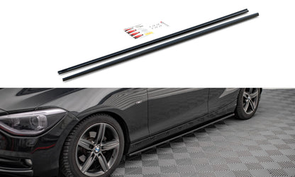 Seitenschweller Ansatz (Paar) passend für BMW 1er F20 schwarz Hochglanz
