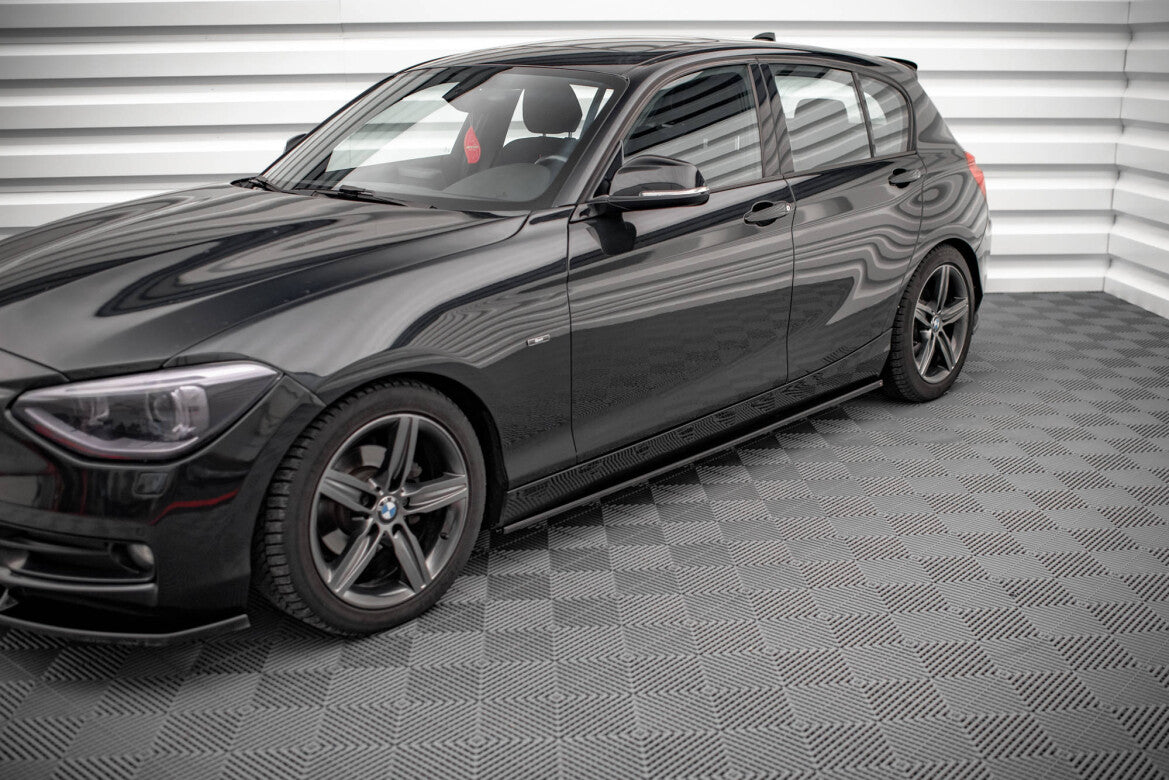 Seitenschweller Ansatz (Paar) passend für BMW 1er F20 schwarz Hochglanz