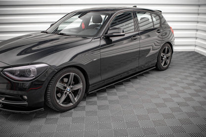 Seitenschweller Ansatz (Paar) passend für BMW 1er F20 schwarz Hochglanz