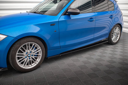 Seitenschweller Ansatz (Paar) passend für BMW 1er M-Paket E87 FL schwarz Hochglanz