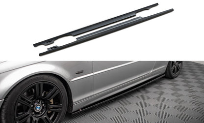 Seitenschweller Ansatz (Paar) passend für BMW 3er Coupe E46 schwarz Hochglanz