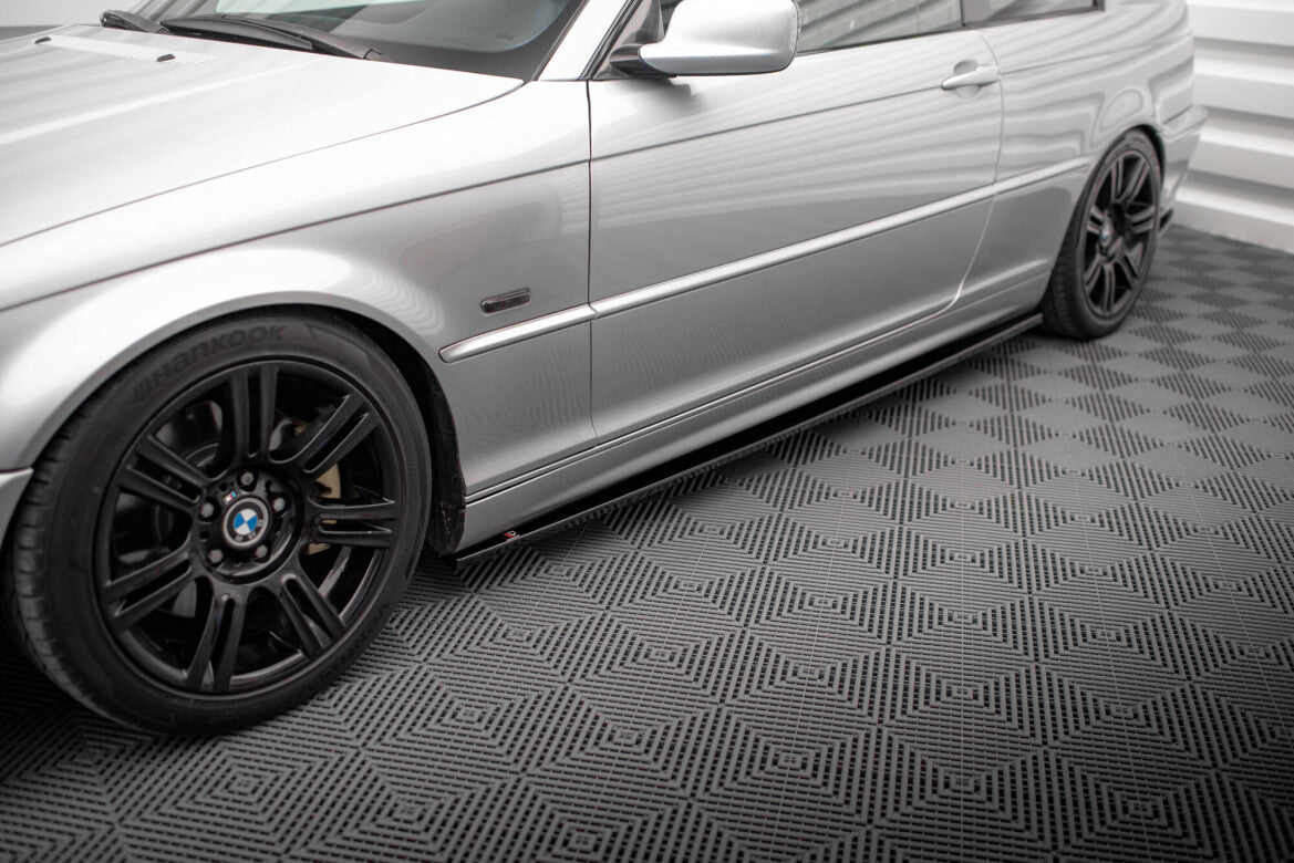 Seitenschweller Ansatz (Paar) passend für BMW 3er Coupe E46 schwarz Hochglanz