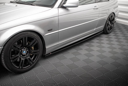 Seitenschweller Ansatz (Paar) passend für BMW 3er Coupe E46 schwarz Hochglanz