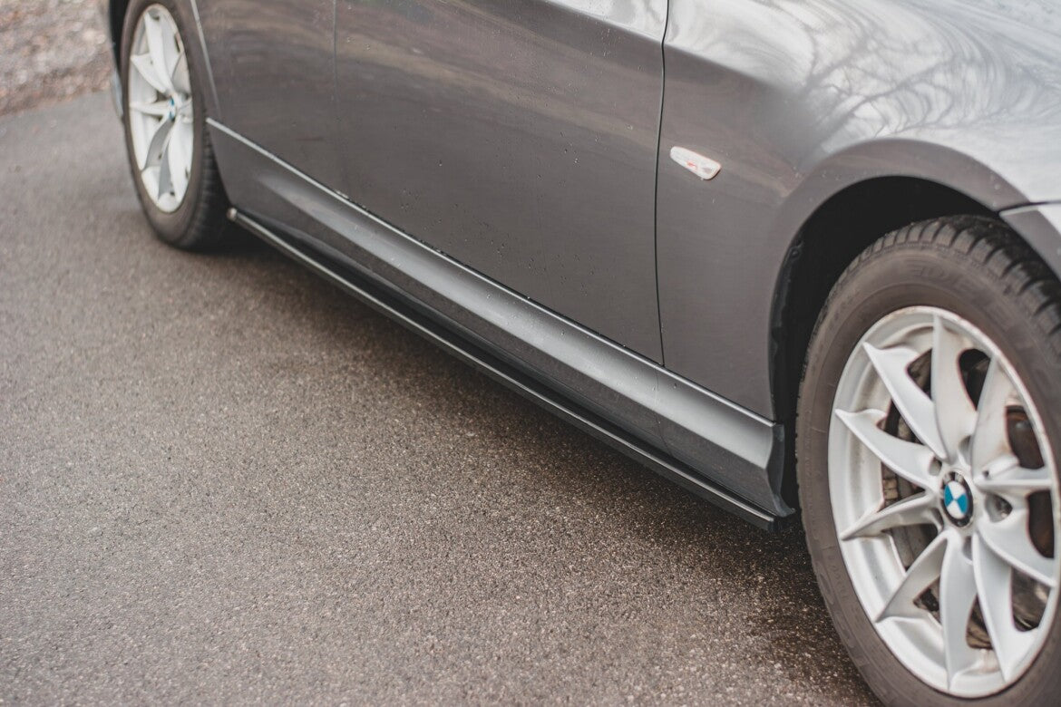 Seitenschweller Ansatz (Paar) passend für BMW 3er E90/E91 FL schwarz Hochglanz