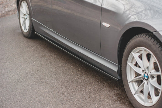Seitenschweller Ansatz (Paar) passend für BMW 3er E90/E91 FL schwarz Hochglanz