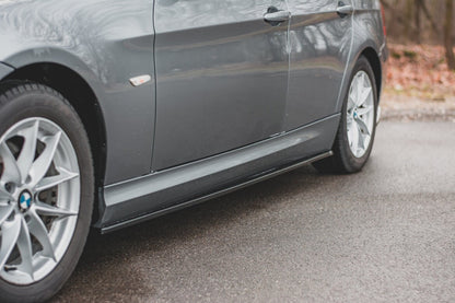 Seitenschweller Ansatz (Paar) passend für BMW 3er E90/E91 FL schwarz Hochglanz