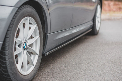 Seitenschweller Ansatz (Paar) passend für BMW 3er E90/E91 FL schwarz Hochglanz