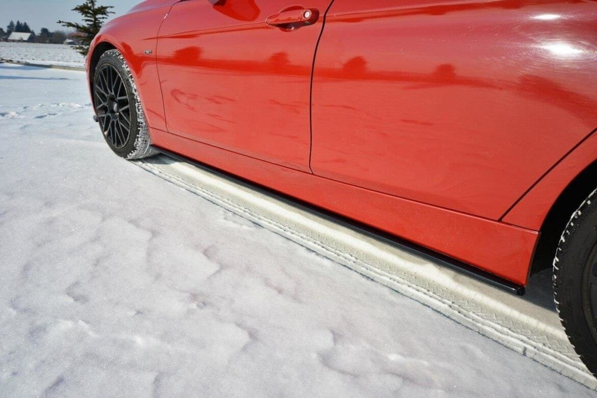 Seitenschweller Ansatz (Paar) passend für BMW 3er F30 schwarz Hochglanz