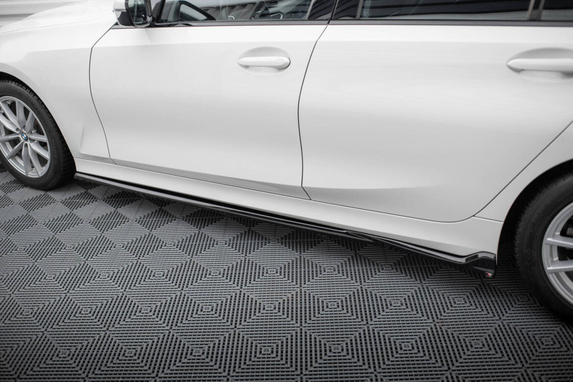 Seitenschweller Ansatz (Paar) passend für BMW 3er Limousine / Touring G20 / G21 FL schwarz Hochglanz