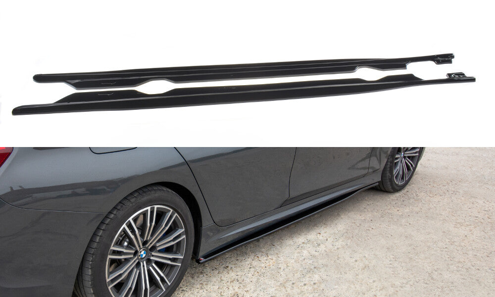 Seitenschweller Ansatz (Paar) passend für BMW 3er M-Paket G20 schwarz Hochglanz