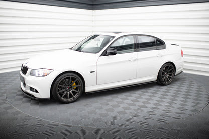 Seitenschweller Ansatz (Paar) passend für BMW 3er M-Paket Limousine / Touring E90 / E91 schwarz Hochglanz