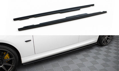 Seitenschweller Ansatz (Paar) passend für BMW 3er M-Paket Limousine / Touring E90 / E91 schwarz Hochglanz