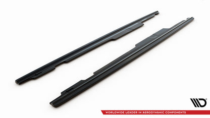 Seitenschweller Ansatz (Paar) passend für BMW 3er M-Paket Limousine / Touring E90 / E91 schwarz Hochglanz