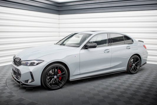 Seitenschweller Ansatz (Paar) passend für BMW 3er M340i / M-Paket G20 / G21 FL schwarz Hochglanz