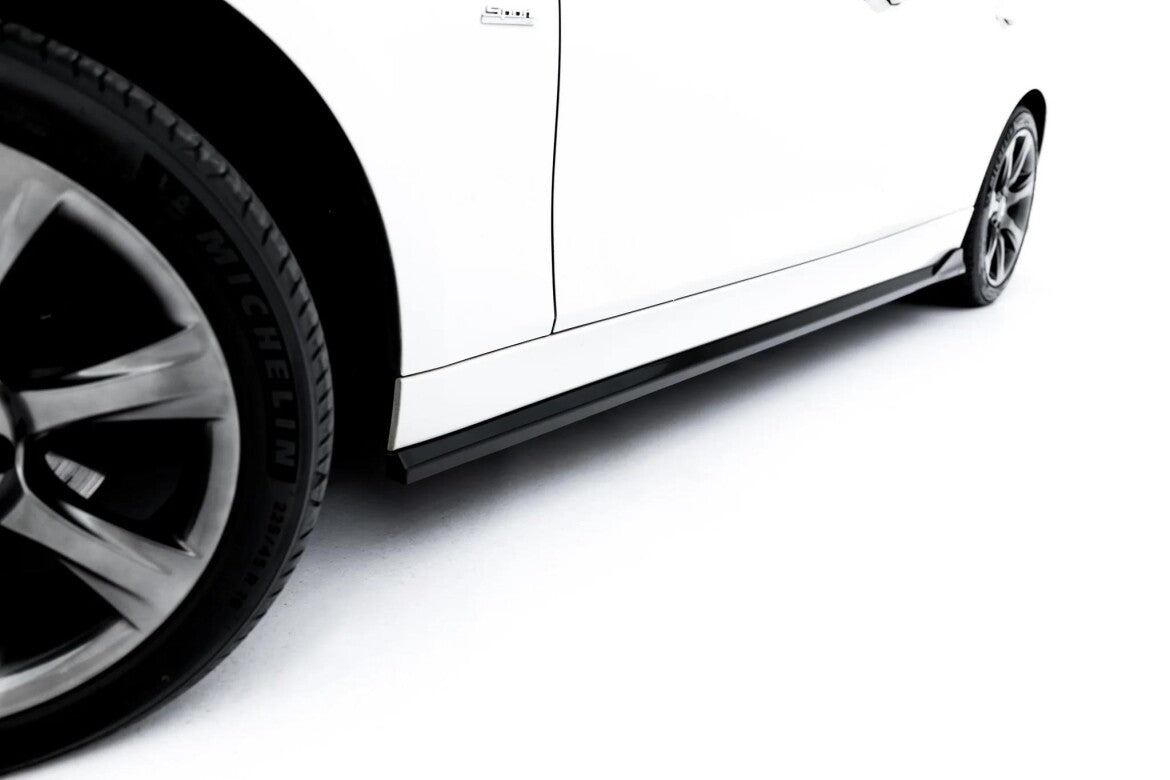 Seitenschweller Ansatz (Paar) passend für BMW 3er Sportline Limousine / Touring F30 / F31 schwarz Hochglanz