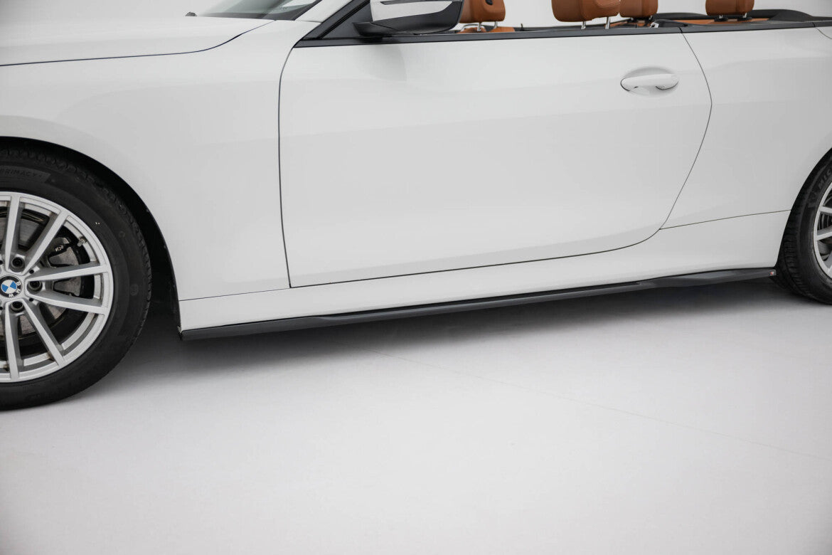Seitenschweller Ansatz (Paar) passend für BMW 4er Coupe / Cabrio G22 / G23 schwarz Hochglanz