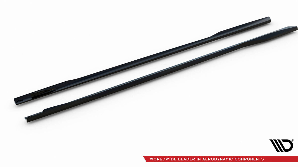 Seitenschweller Ansatz (Paar) passend für BMW 4er Coupe / Cabrio G22 / G23 schwarz Hochglanz