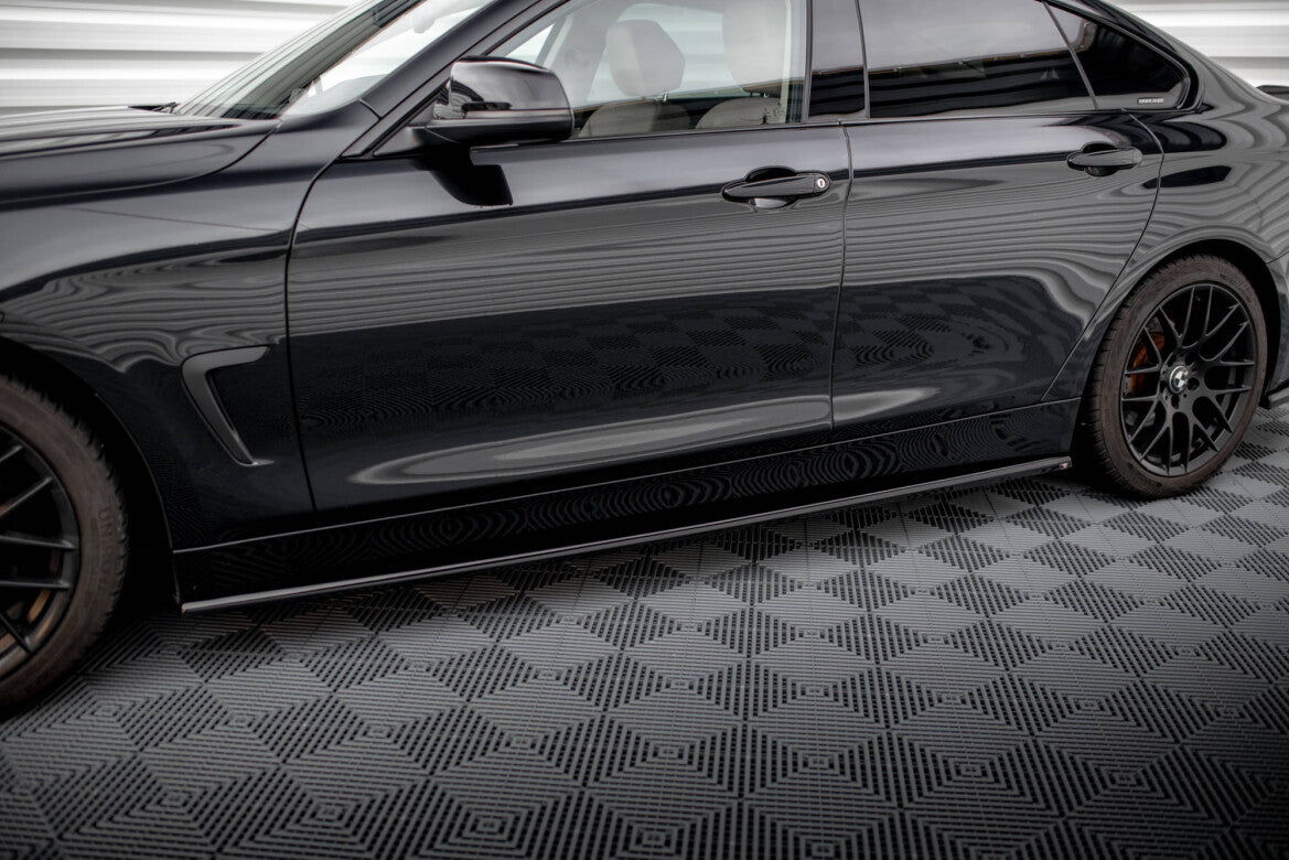Seitenschweller Ansatz (Paar) passend für BMW 4er Coupe / Gran Coupe / Cabrio F32 / F36 / F33 schwarz Hochglanz