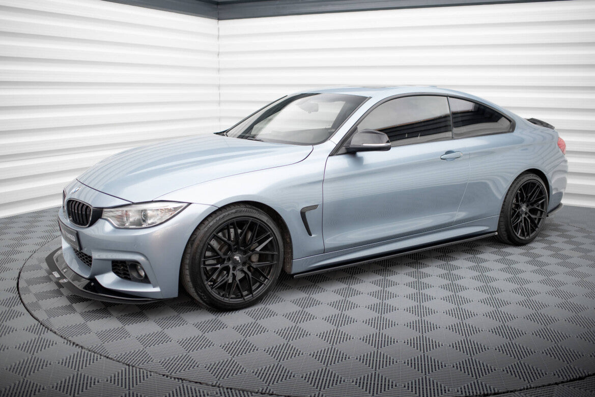 Seitenschweller Ansatz (Paar) passend für BMW 4er Coupe / Gran Coupe / Cabrio M-Paket F32 / F36 / F33 schwarz Hochglanz