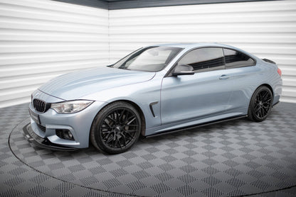 Seitenschweller Ansatz (Paar) passend für BMW 4er Coupe / Gran Coupe / Cabrio M-Paket F32 / F36 / F33 schwarz Hochglanz