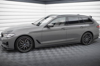Seitenschweller Ansatz (Paar) passend für BMW 5er G30 / G31 FL schwarz Hochglanz