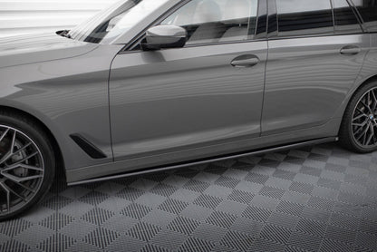 Seitenschweller Ansatz (Paar) passend für BMW 5er G30 / G31 FL schwarz Hochglanz