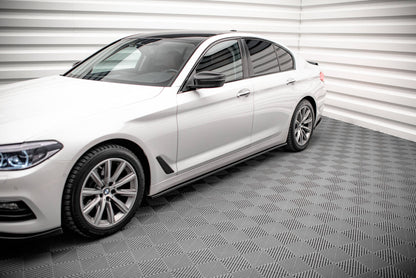 Seitenschweller Ansatz (Paar) passend für BMW 5er G30 / G31 schwarz Hochglanz