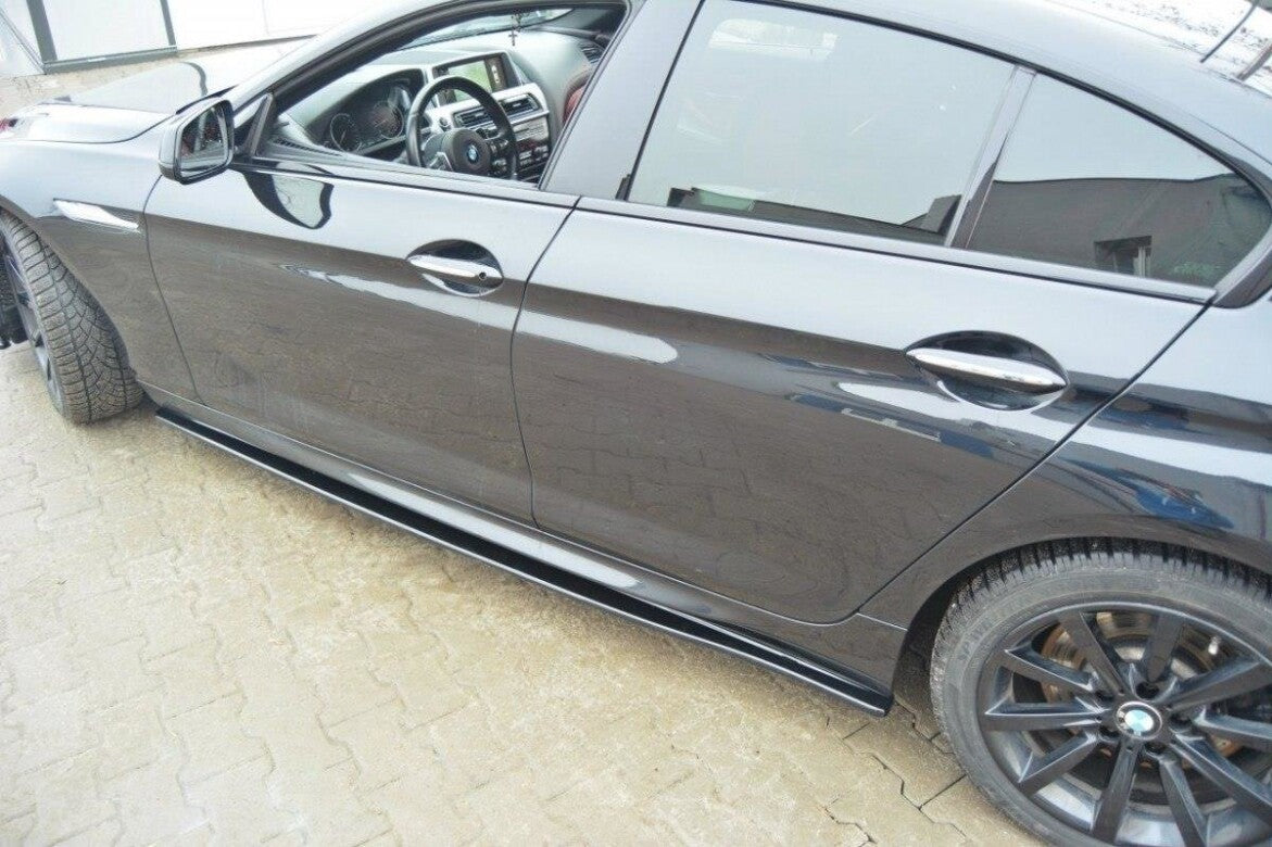 Seitenschweller Ansatz (Paar) passend für BMW 6er Gran Coupe M Paket schwarz matt