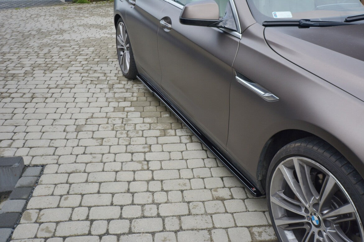 Seitenschweller Ansatz (Paar) passend für BMW 6er GRAN Coupe schwarz Hochglanz
