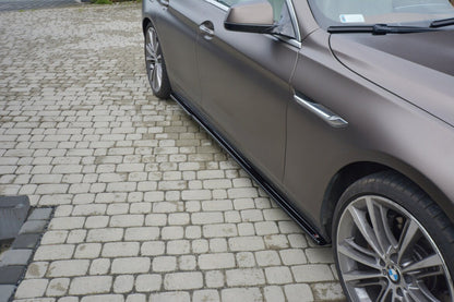 Seitenschweller Ansatz (Paar) passend für BMW 6er GRAN Coupe schwarz Hochglanz