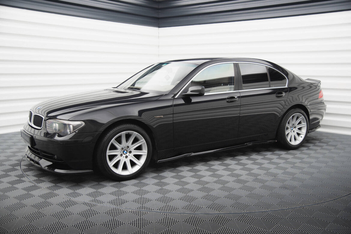 Seitenschweller Ansatz (Paar) passend für BMW 7 E65 schwarz Hochglanz