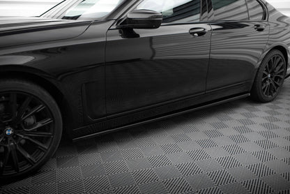 Seitenschweller Ansatz (Paar) passend für BMW 7 G11 schwarz Hochglanz