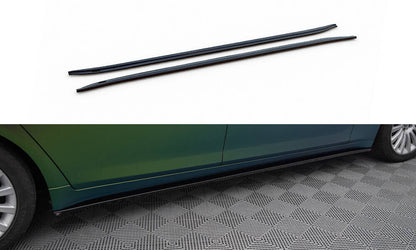 Seitenschweller Ansatz (Paar) passend für BMW 7 Long F02 schwarz Hochglanz