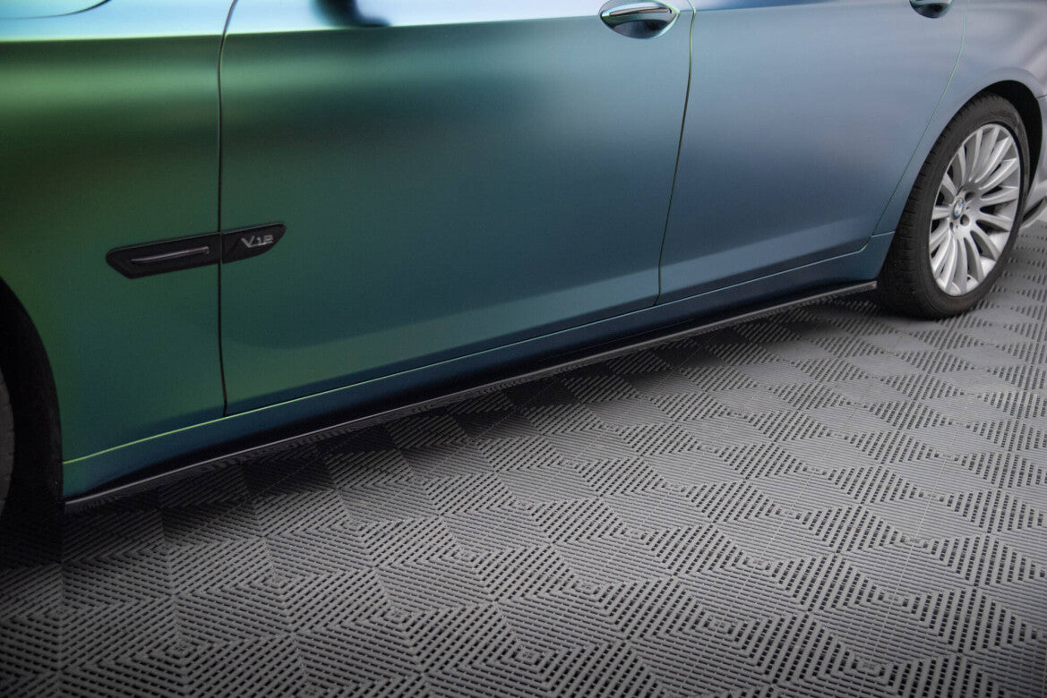 Seitenschweller Ansatz (Paar) passend für BMW 7 Long F02 schwarz Hochglanz