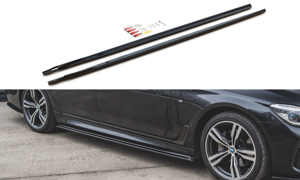 Seitenschweller Ansatz (Paar) passend für BMW 7 M-Paket G11 schwarz Hochglanz