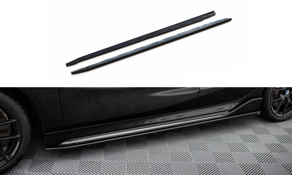 Seitenschweller Ansatz (Paar) passend für BMW M135i M-Performance F40 schwarz Hochglanz