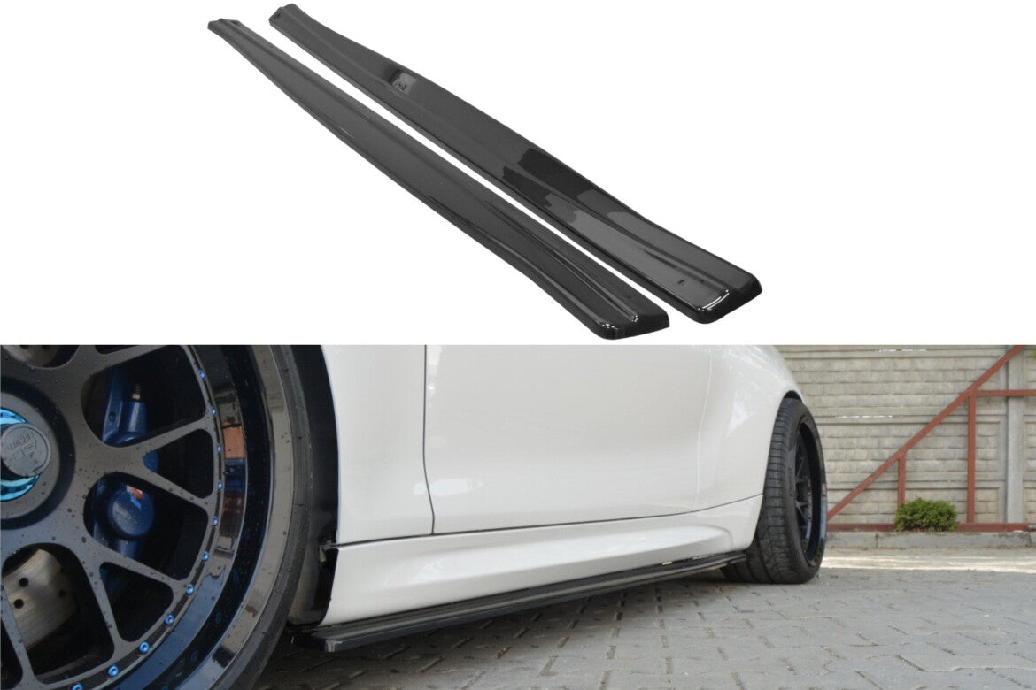 Seitenschweller Ansatz (Paar) passend für BMW M2 F87 Coupe schwarz Hochglanz
