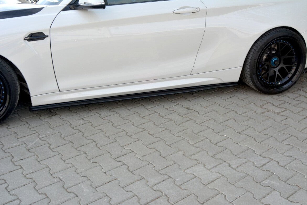 Seitenschweller Ansatz (Paar) passend für BMW M2 F87 Coupe schwarz Hochglanz