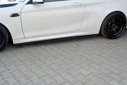 Seitenschweller Ansatz (Paar) passend für BMW M2 F87 Coupe schwarz Hochglanz