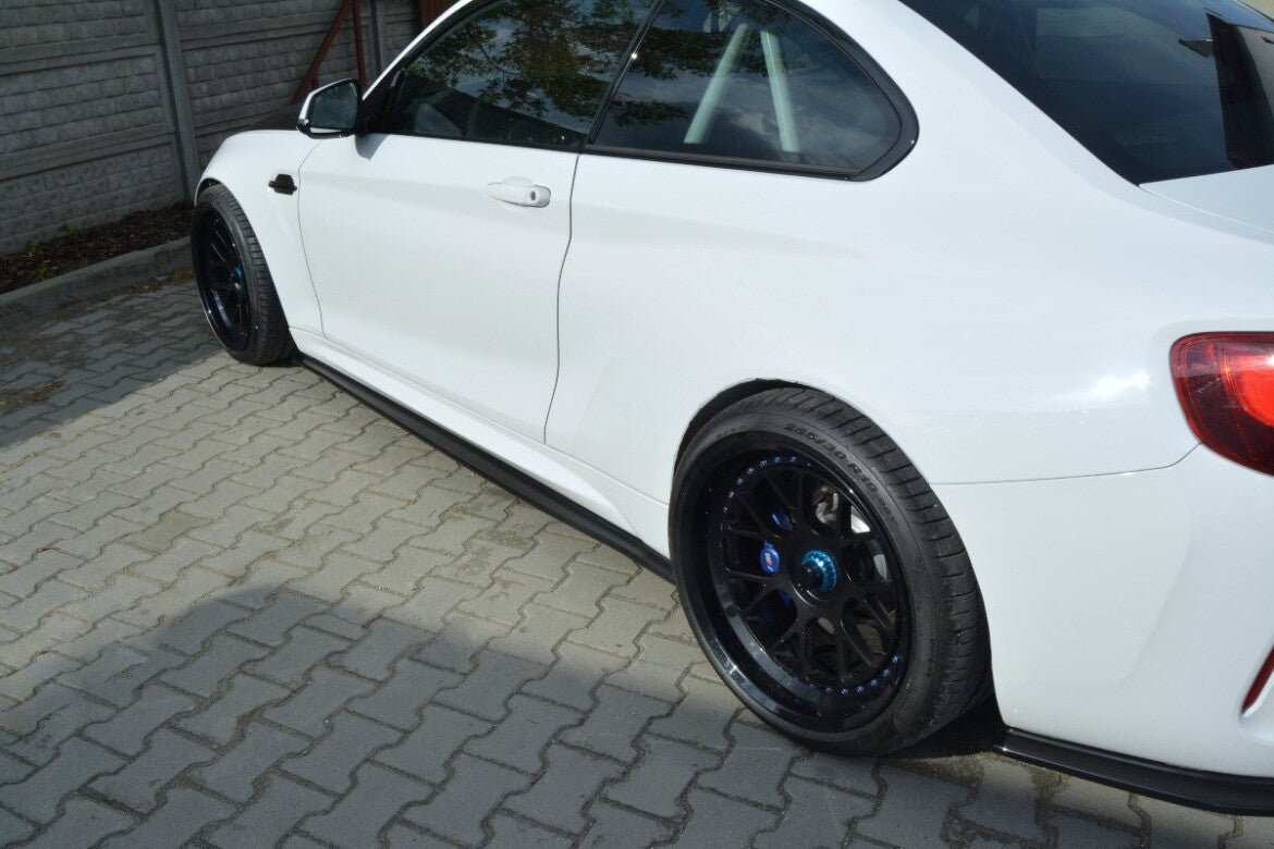 Seitenschweller Ansatz (Paar) passend für BMW M2 F87 Coupe schwarz Hochglanz