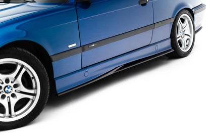 Seitenschweller Ansatz (Paar) passend für BMW M3 / 3 M-Paket Coupe / Cabrio E36 schwarz Hochglanz
