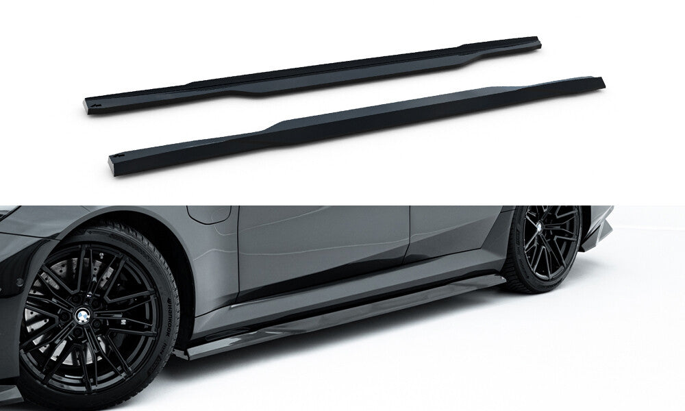 Seitenschweller Ansatz (Paar) passend für BMW M5 Limousine / Touring G90 schwarz Hochglanz