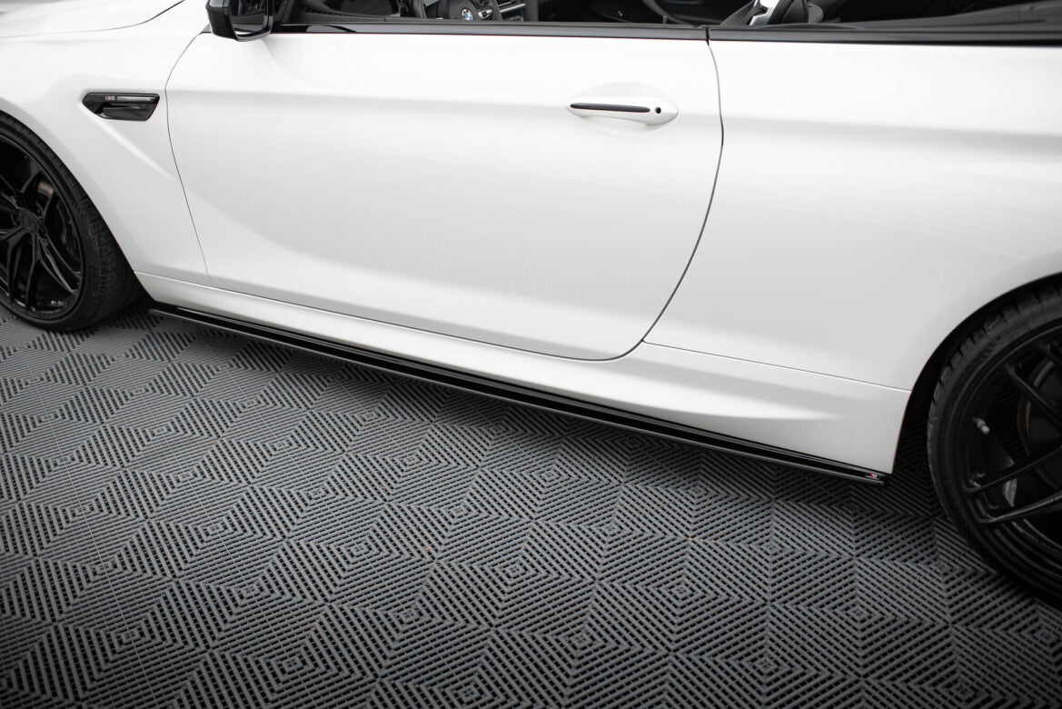 Seitenschweller Ansatz (Paar) passend für BMW M6 / 6 M-Paket Coupe / Cabriolet F06 / F13 / F12 schwarz Hochglanz