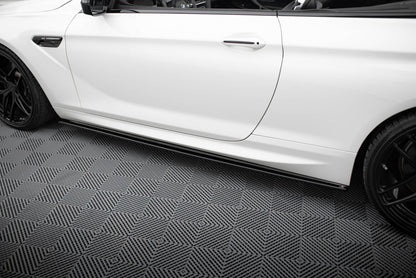 Seitenschweller Ansatz (Paar) passend für BMW M6 / 6 M-Paket Coupe / Cabriolet F06 / F13 / F12 schwarz Hochglanz