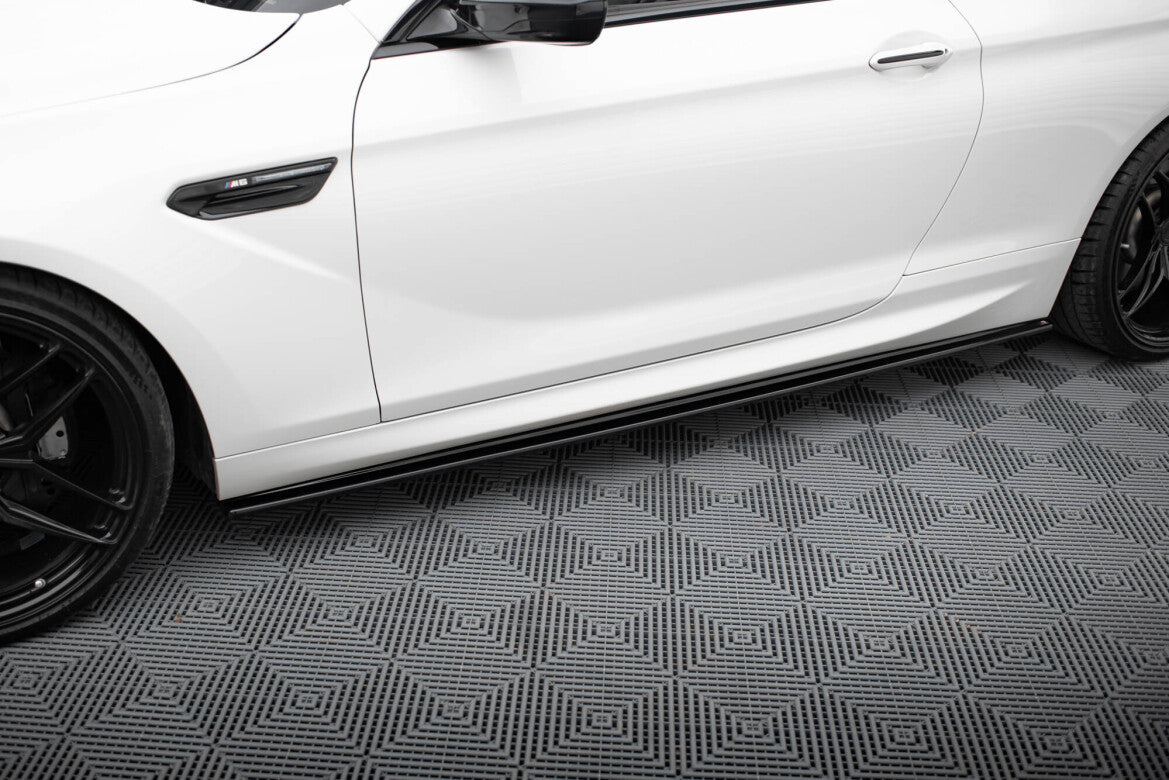 Seitenschweller Ansatz (Paar) passend für BMW M6 / 6 M-Paket Coupe / Cabriolet F06 / F13 / F12 schwarz Hochglanz