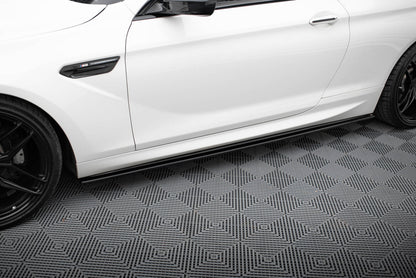 Seitenschweller Ansatz (Paar) passend für BMW M6 / 6 M-Paket Coupe / Cabriolet F06 / F13 / F12 schwarz Hochglanz