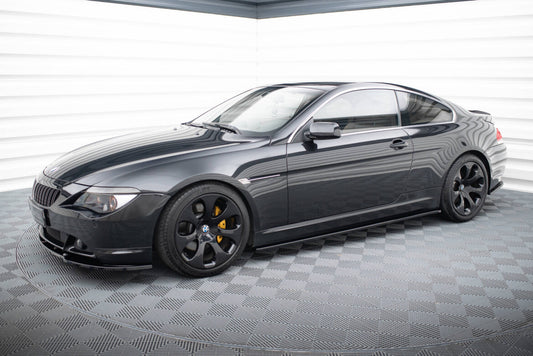 Seitenschweller Ansatz (Paar) passend für BMW M6 E63 schwarz Hochglanz